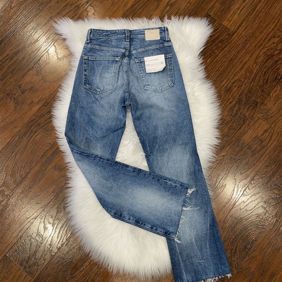 AG Adriano Goldschmied Women Kinsley Size 23 High Rise Pop Crop Jeans Raw Hem - Picture 7 of 9